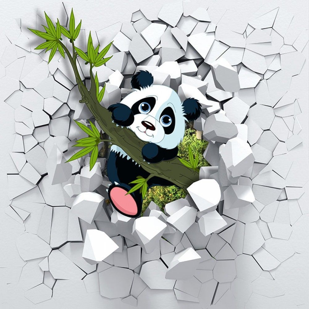 Fototapeta Panda burzy ścianę