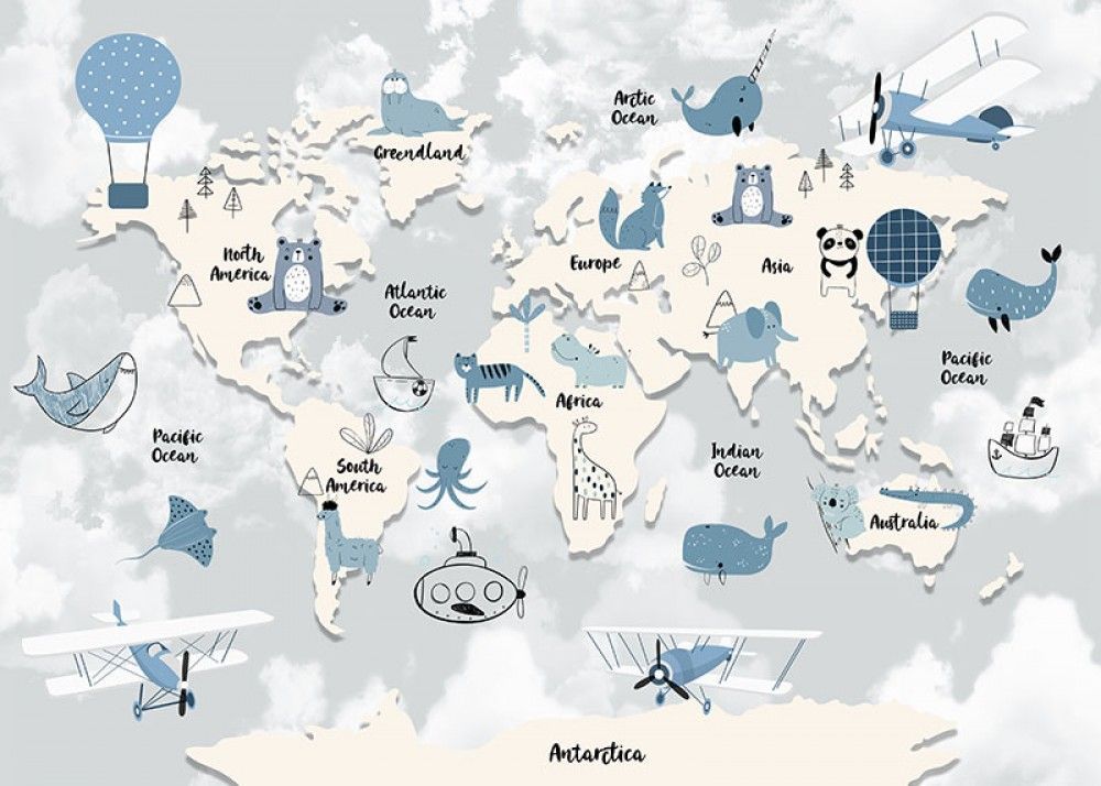 Fototapeta Mapa świata dla dzieci