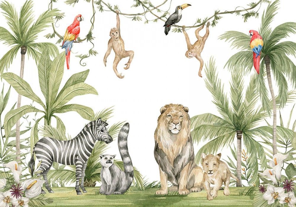 Naklejka na meble Dżungla i afrykańskie zwierzęta