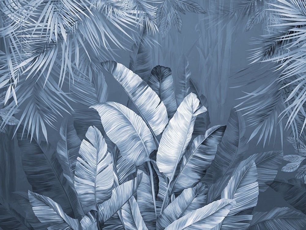 Fototapeta Granatowe tropikalne liście