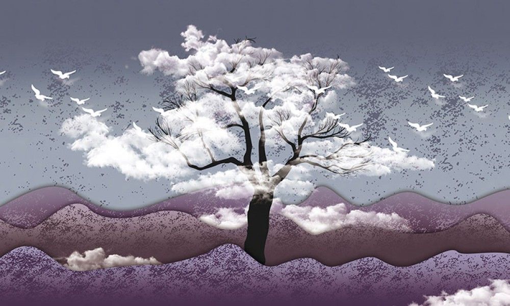 Fototapeta Drzewo w chmurach